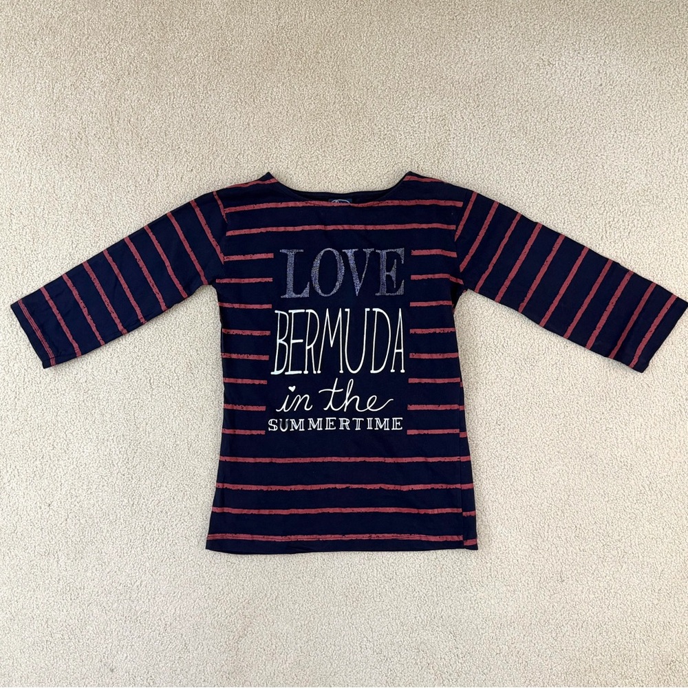 Authentic Bermuda 3/4 Sleeve Boatneck Nautical Cotton Tee